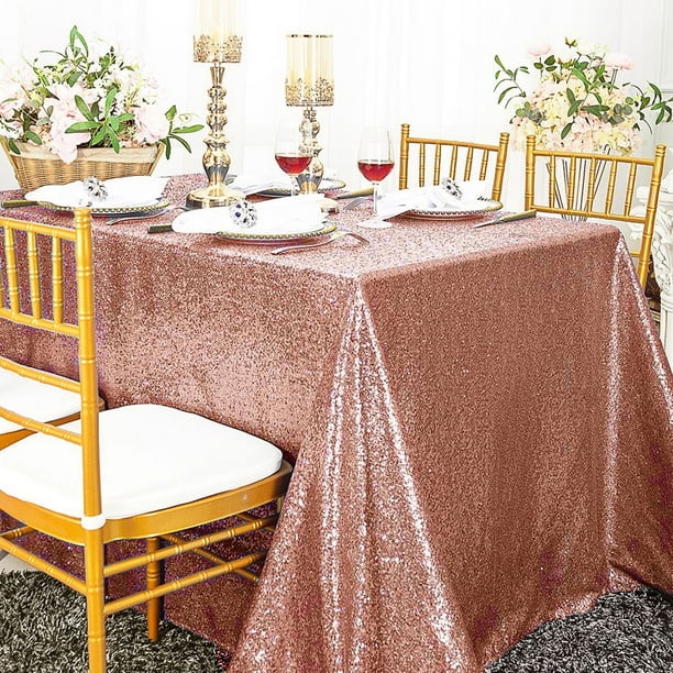 Rectangle Sequin Glitter Xmas Table Cloth Banquet Wedding Party Decor Home Cover